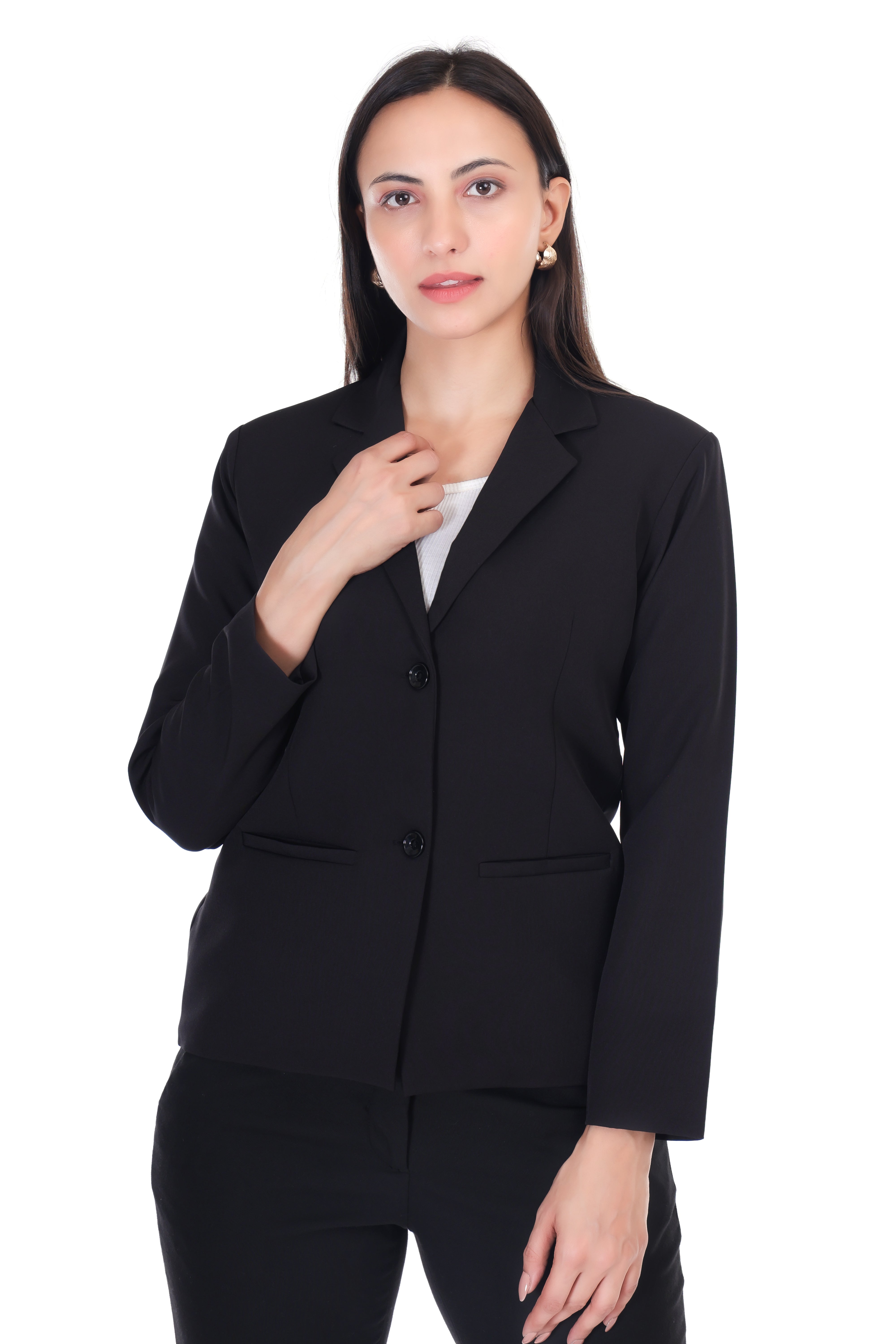 CLASSIC SINGLE BREASTED BLACK BLAZER