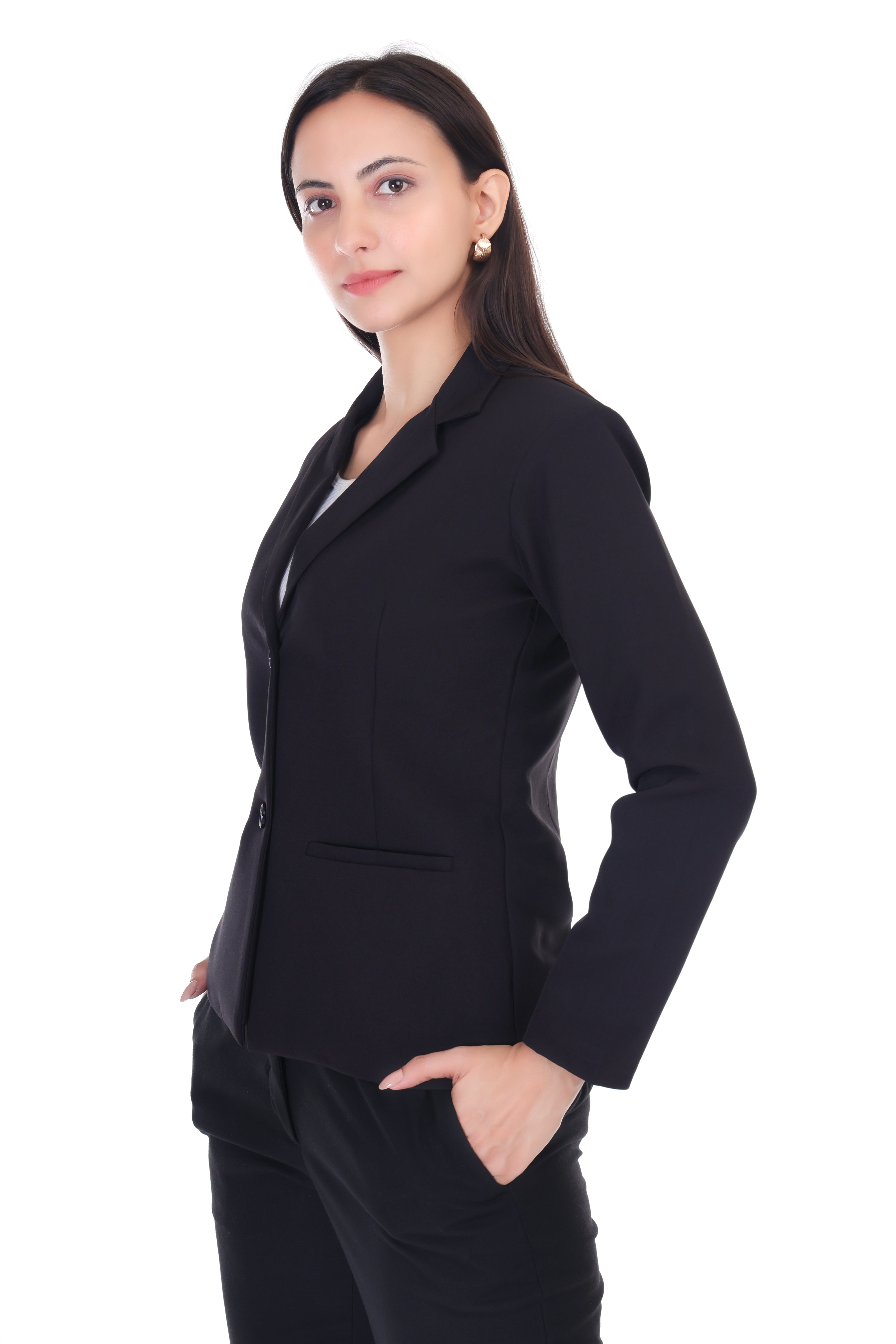 CLASSIC SINGLE BREASTED BLACK BLAZER