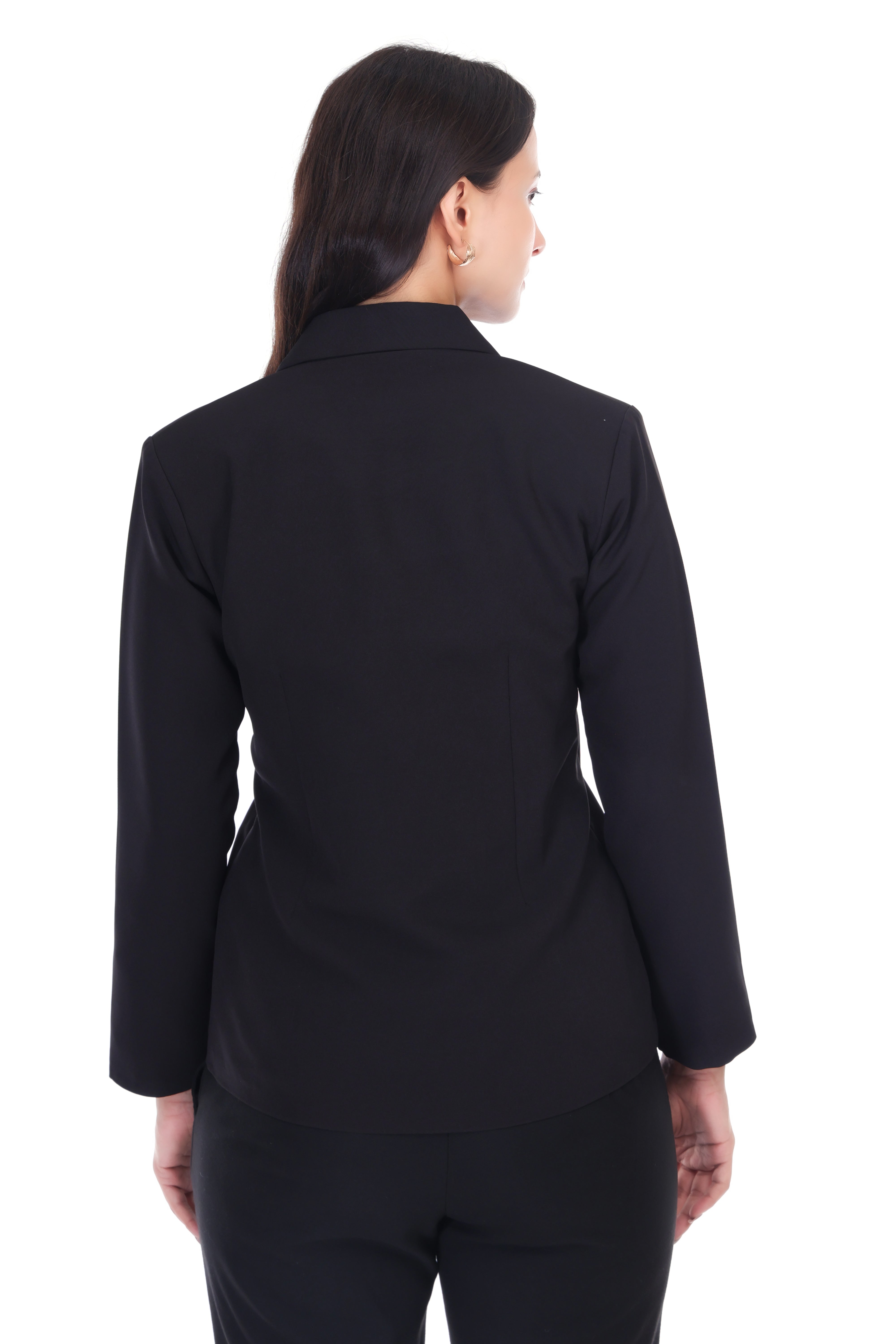CLASSIC SINGLE BREASTED BLACK BLAZER PLUS SIZE