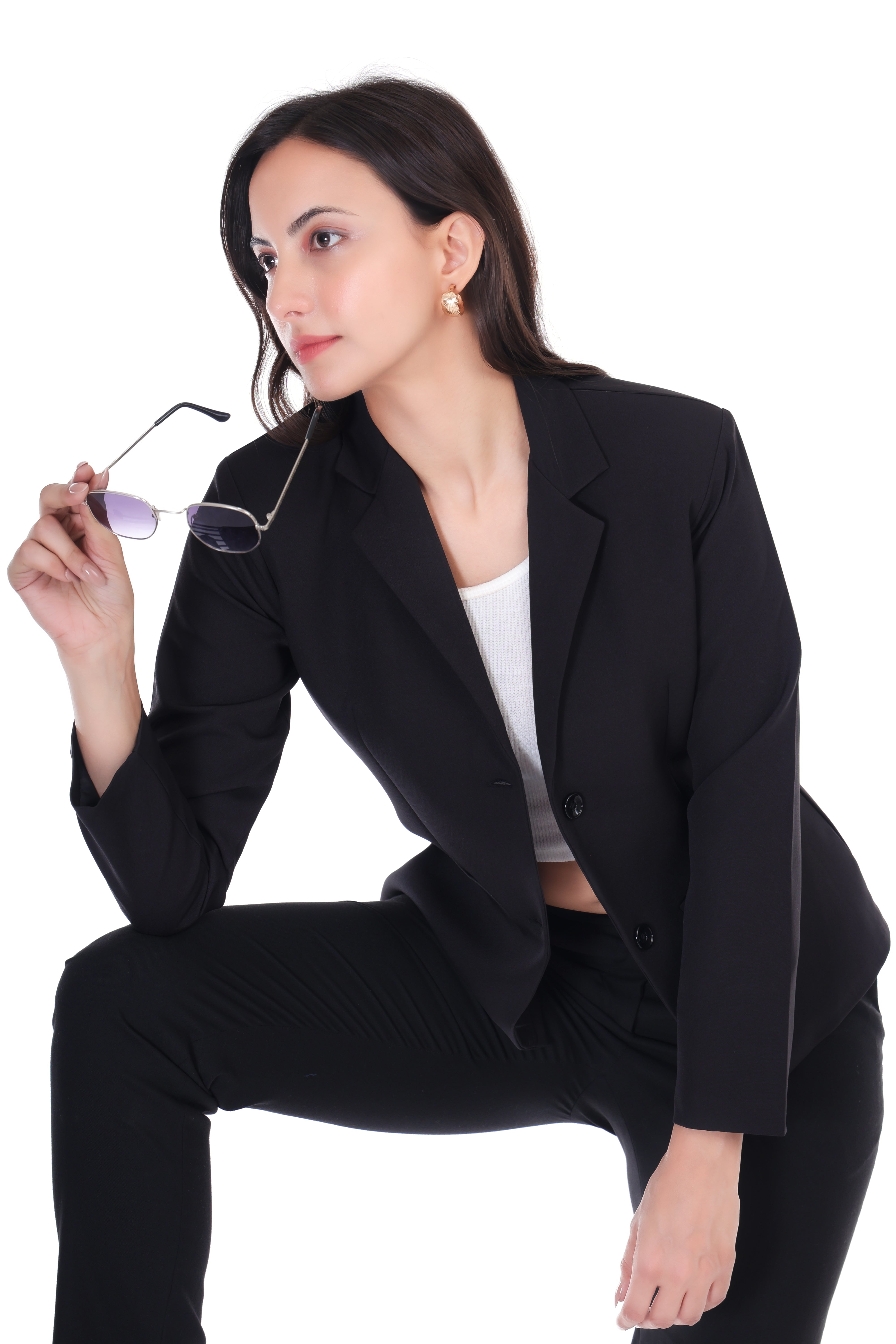 CLASSIC SINGLE BREASTED BLACK BLAZER