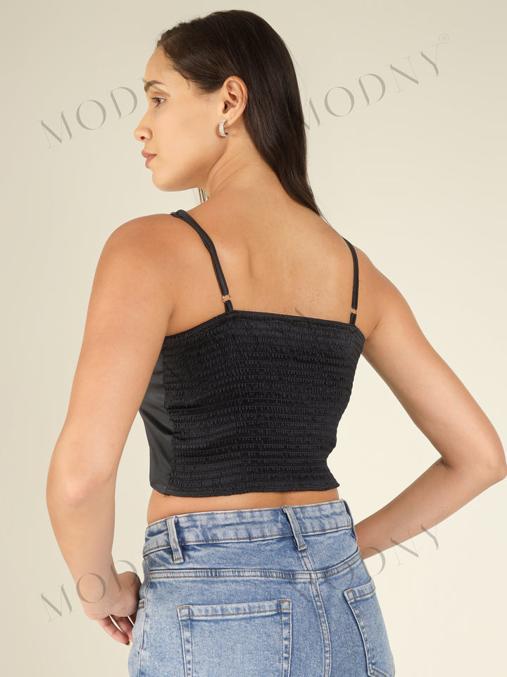 SOLID CAMISOLE CROPPED TOP