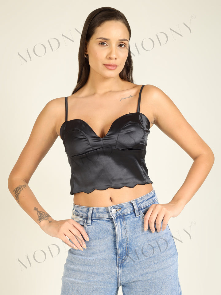 SOLID CAMISOLE CROPPED TOP