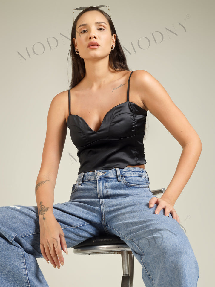 SOLID CAMISOLE CROPPED TOP