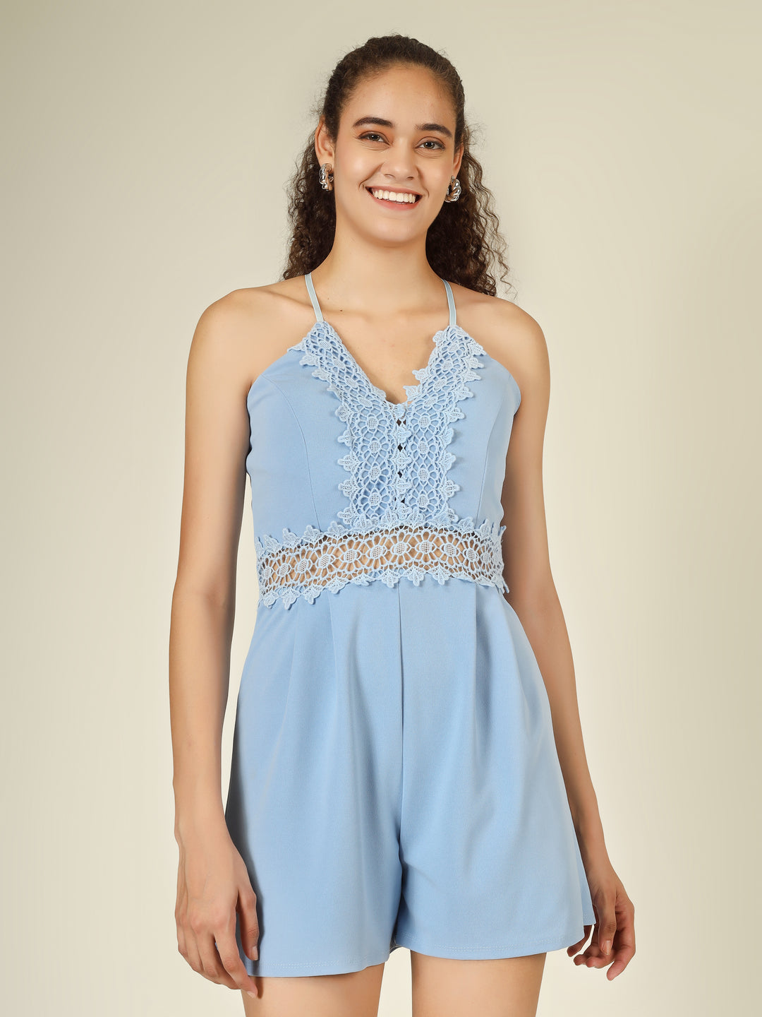 EMBROIDERED STRAPPY JUMPSUIT
