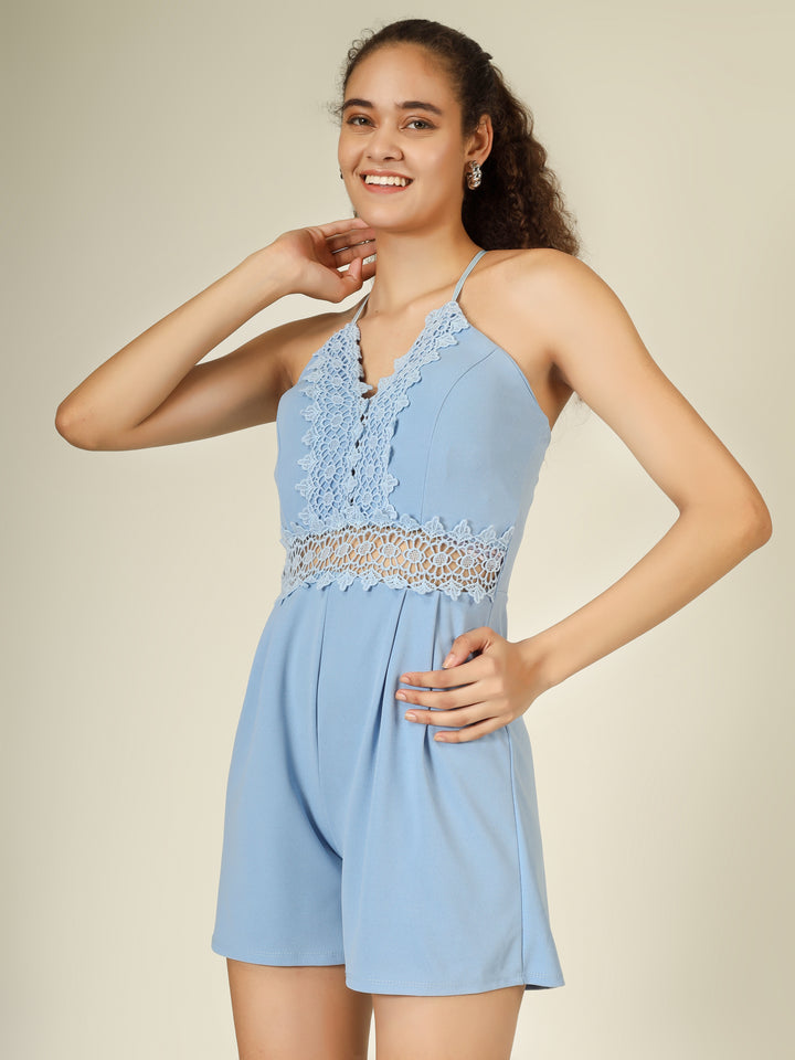 EMBROIDERED STRAPPY JUMPSUIT