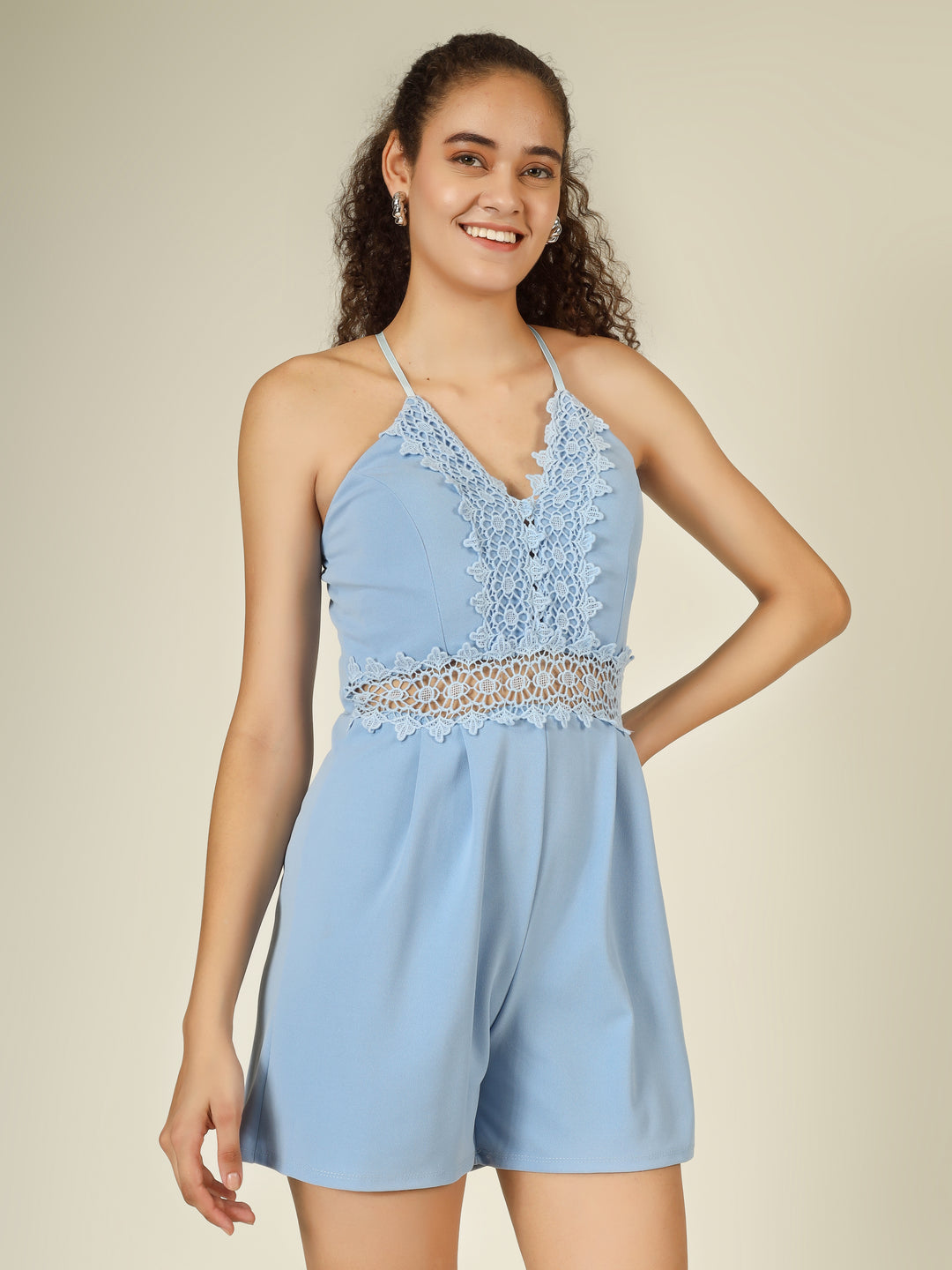 EMBROIDERED STRAPPY JUMPSUIT