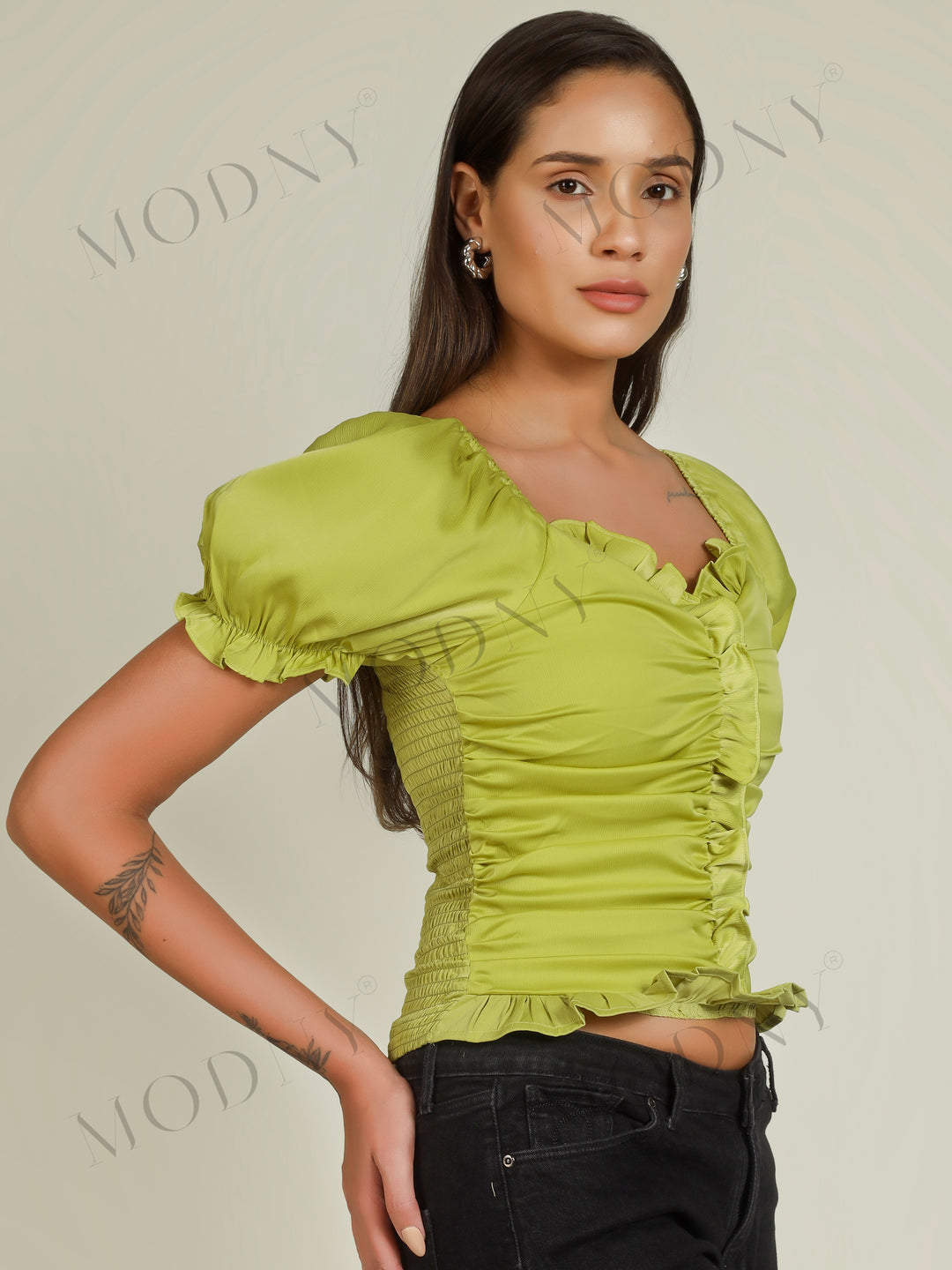 RUFFLE WRAP CROP TOP