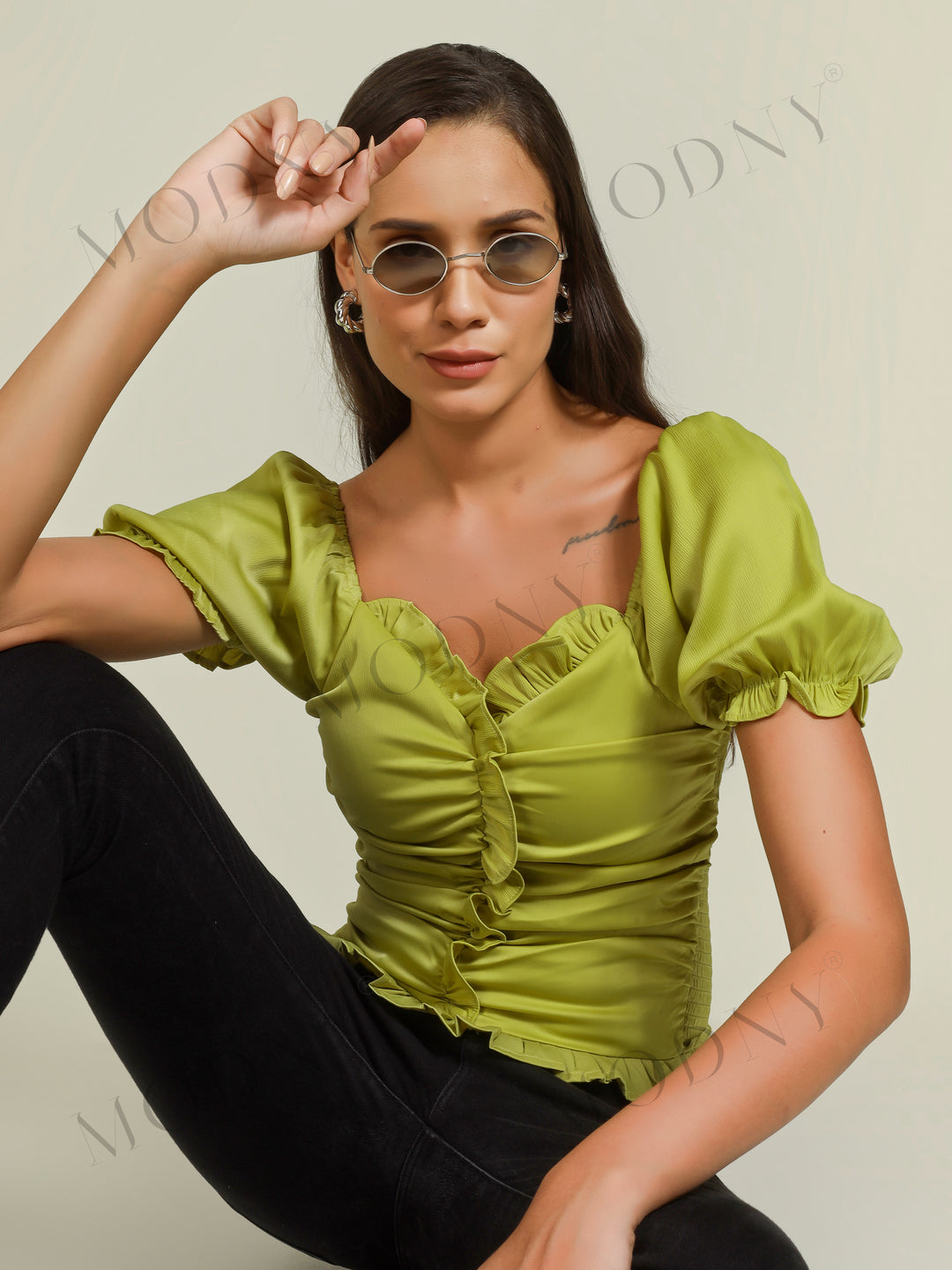 RUFFLE WRAP CROP TOP