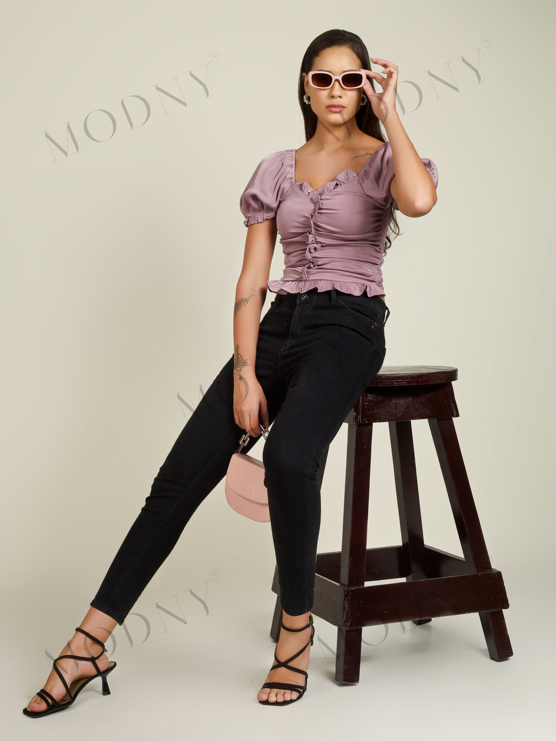 RUFFLE WRAP CROP TOP