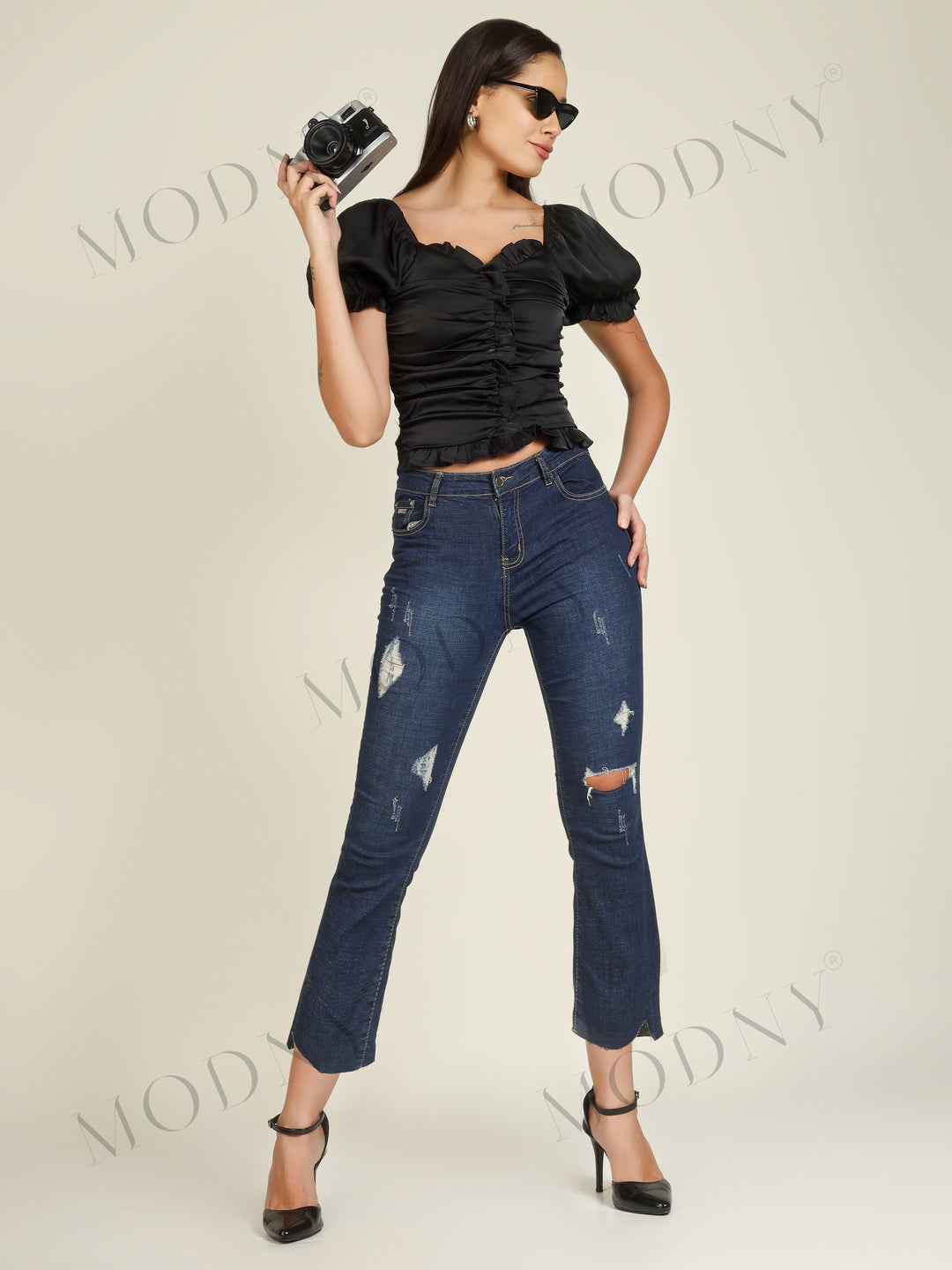 RUFFLE WRAP CROP TOP