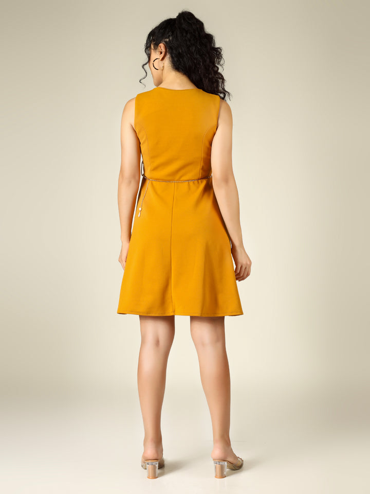 PEARL BELTED MINI DRESS