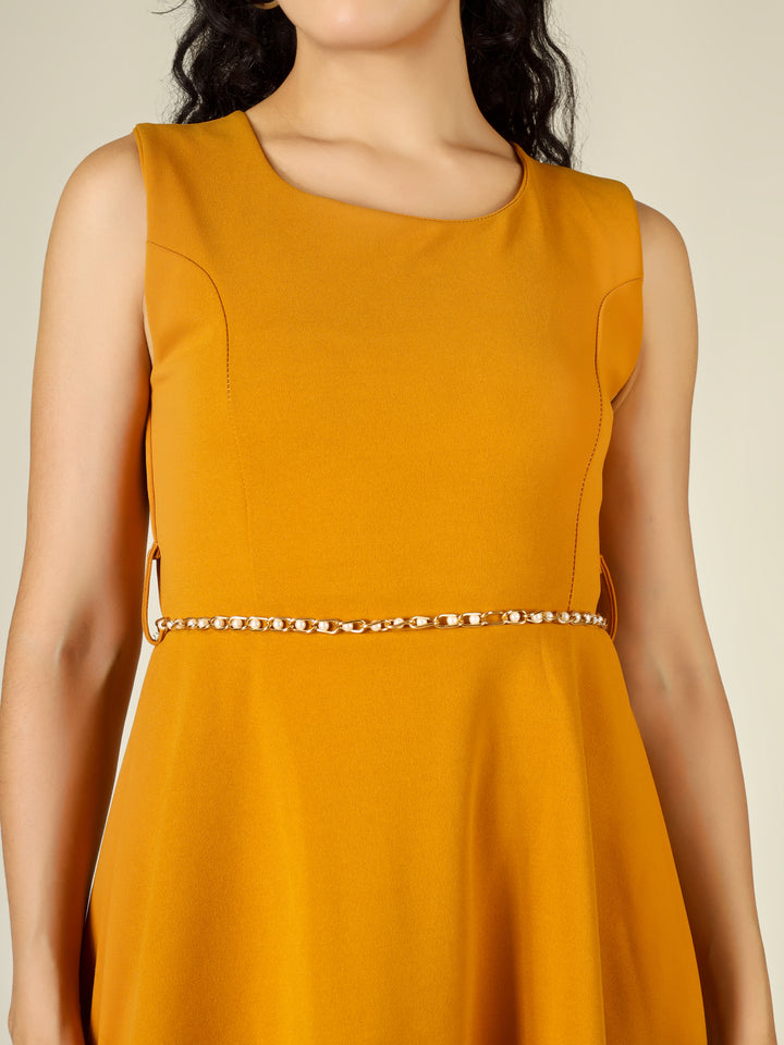 PEARL BELTED MINI DRESS