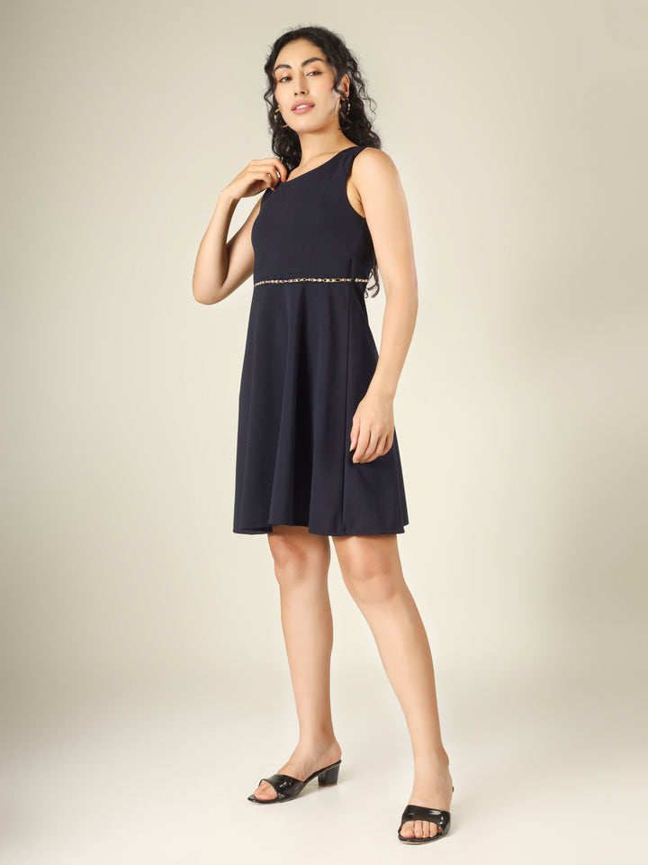 PEARL BELTED MINI DRESS