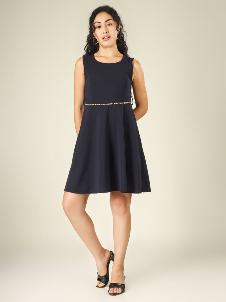PEARL BELTED MINI DRESS