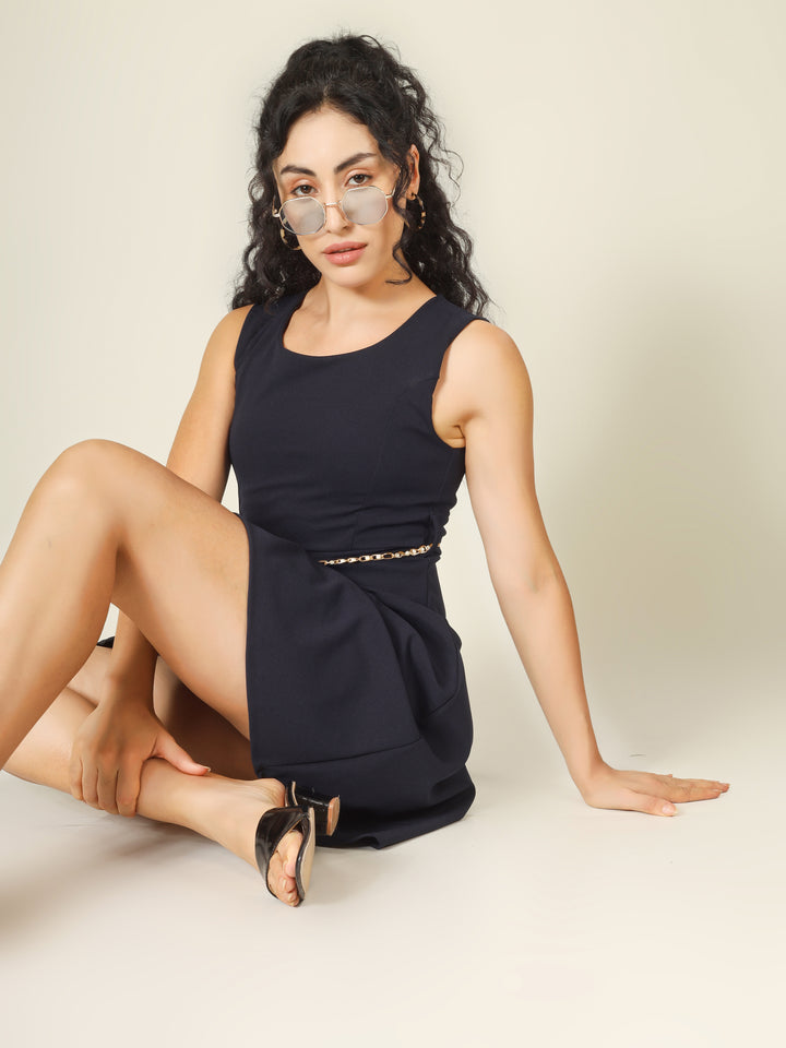 PEARL BELTED MINI DRESS