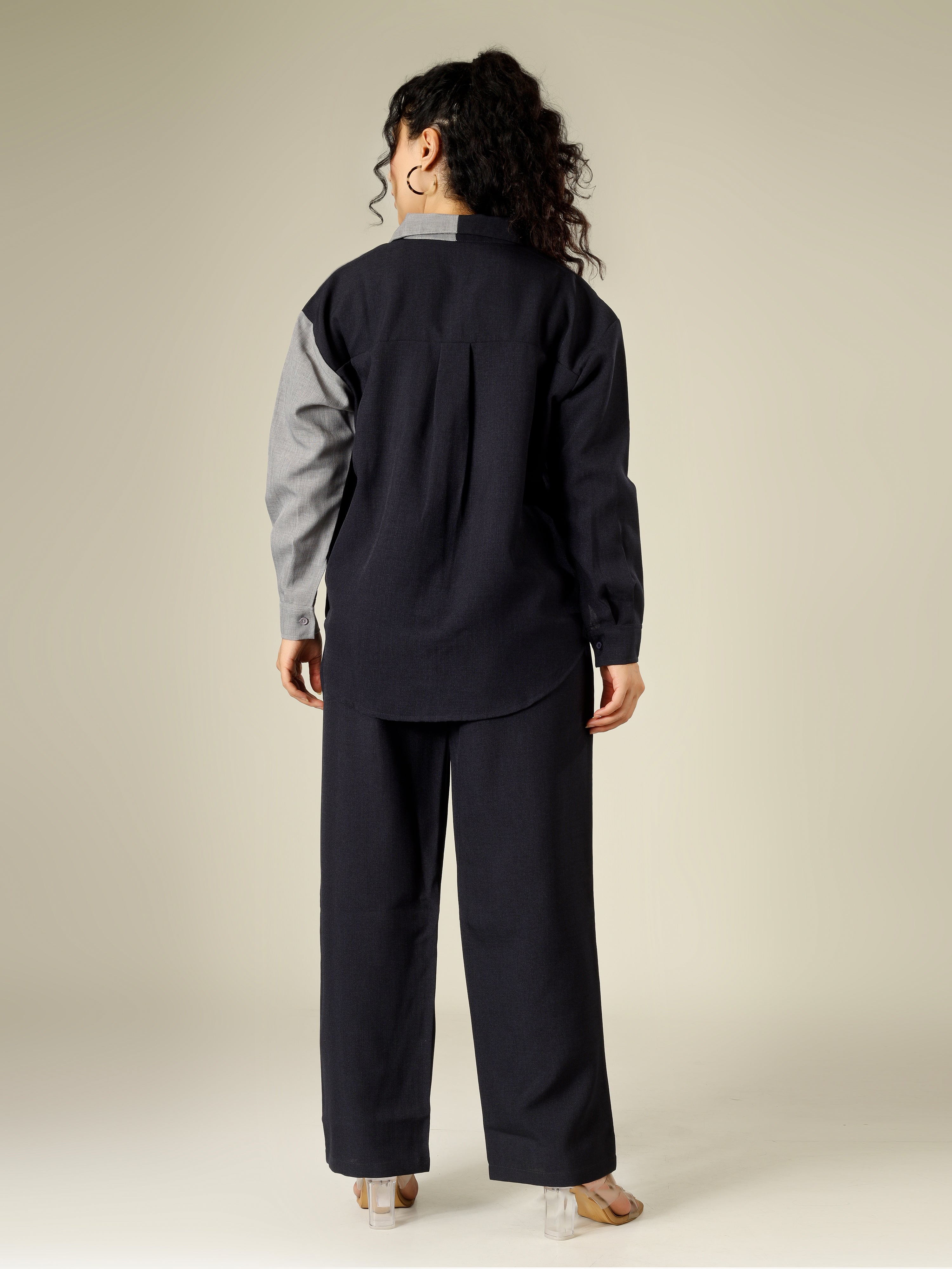 CHIC CONTRAST LINEN CO-ORD SET -NOIR & SAND EDITION
