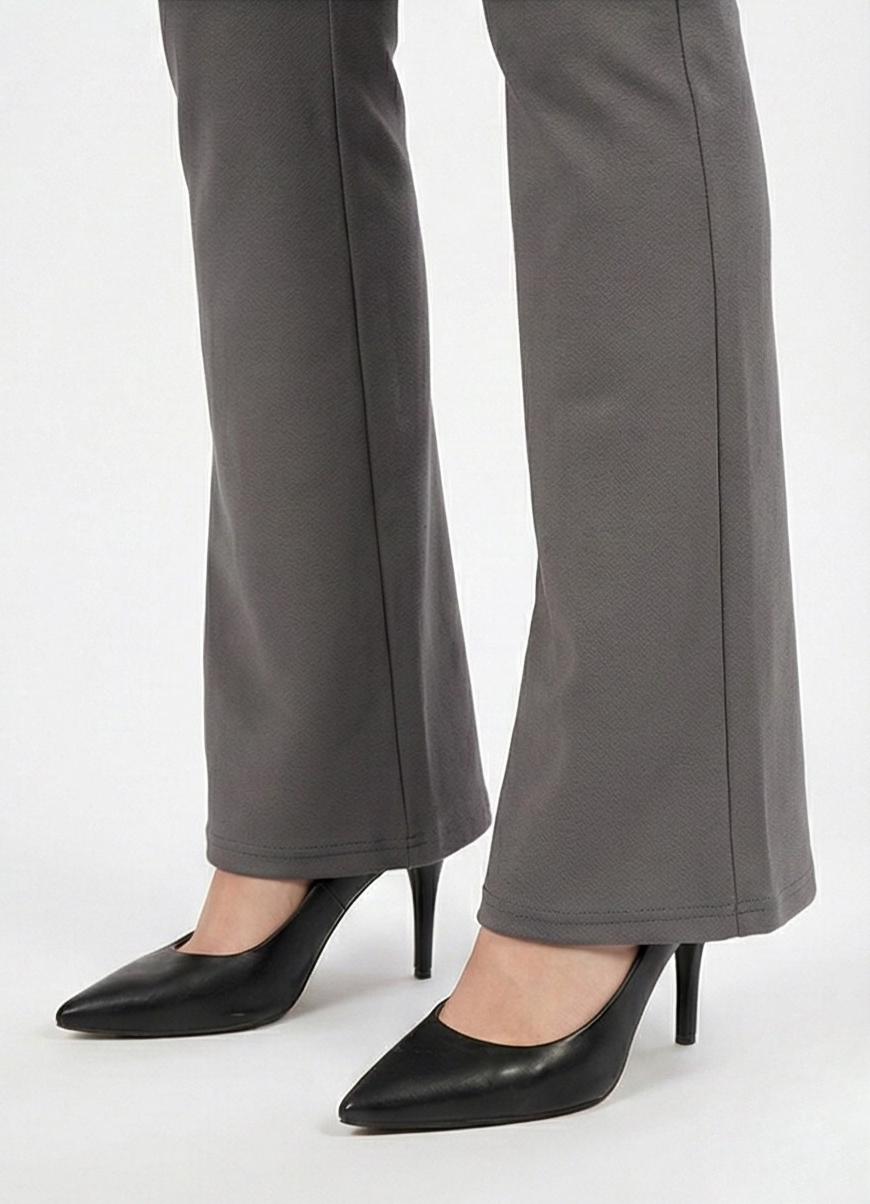 URBAN CONTOUR BELL BOTTOM HIGH WAIST SLATE GREY TROUSER