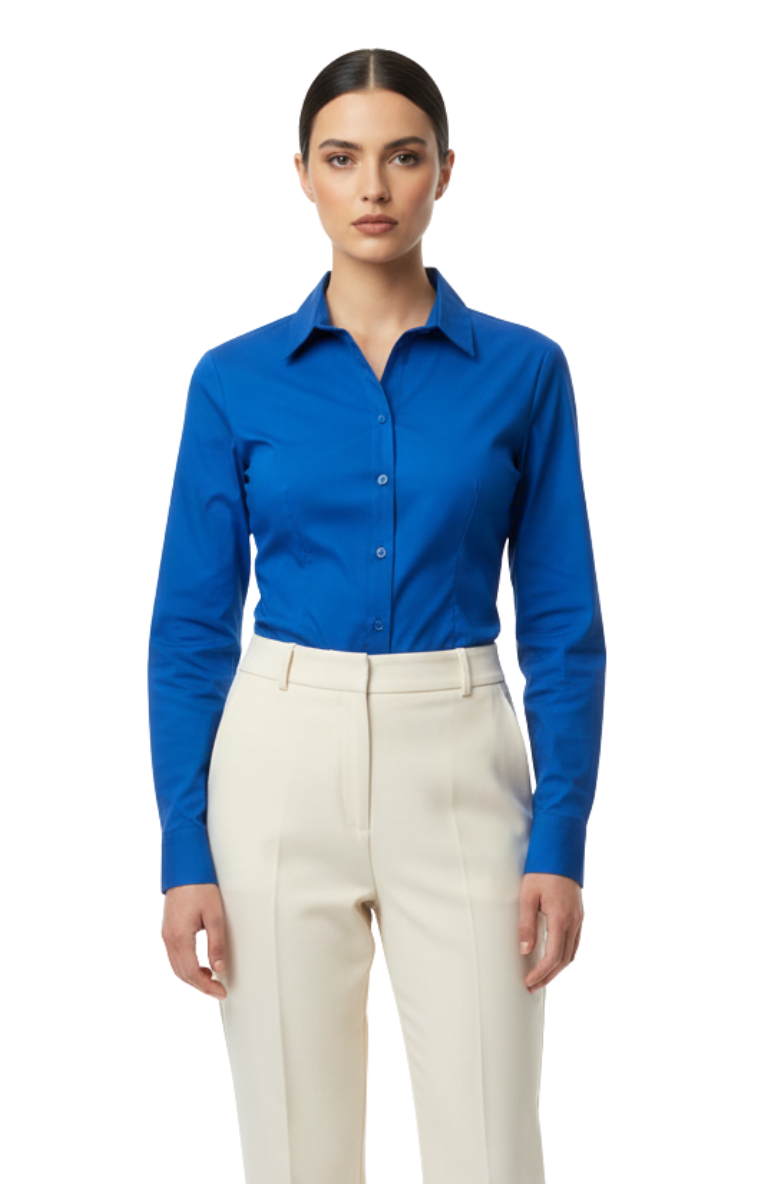 ROYAL BLUE CLASSIC COTTON LONG-SLEEVE FORMAL SHIRT