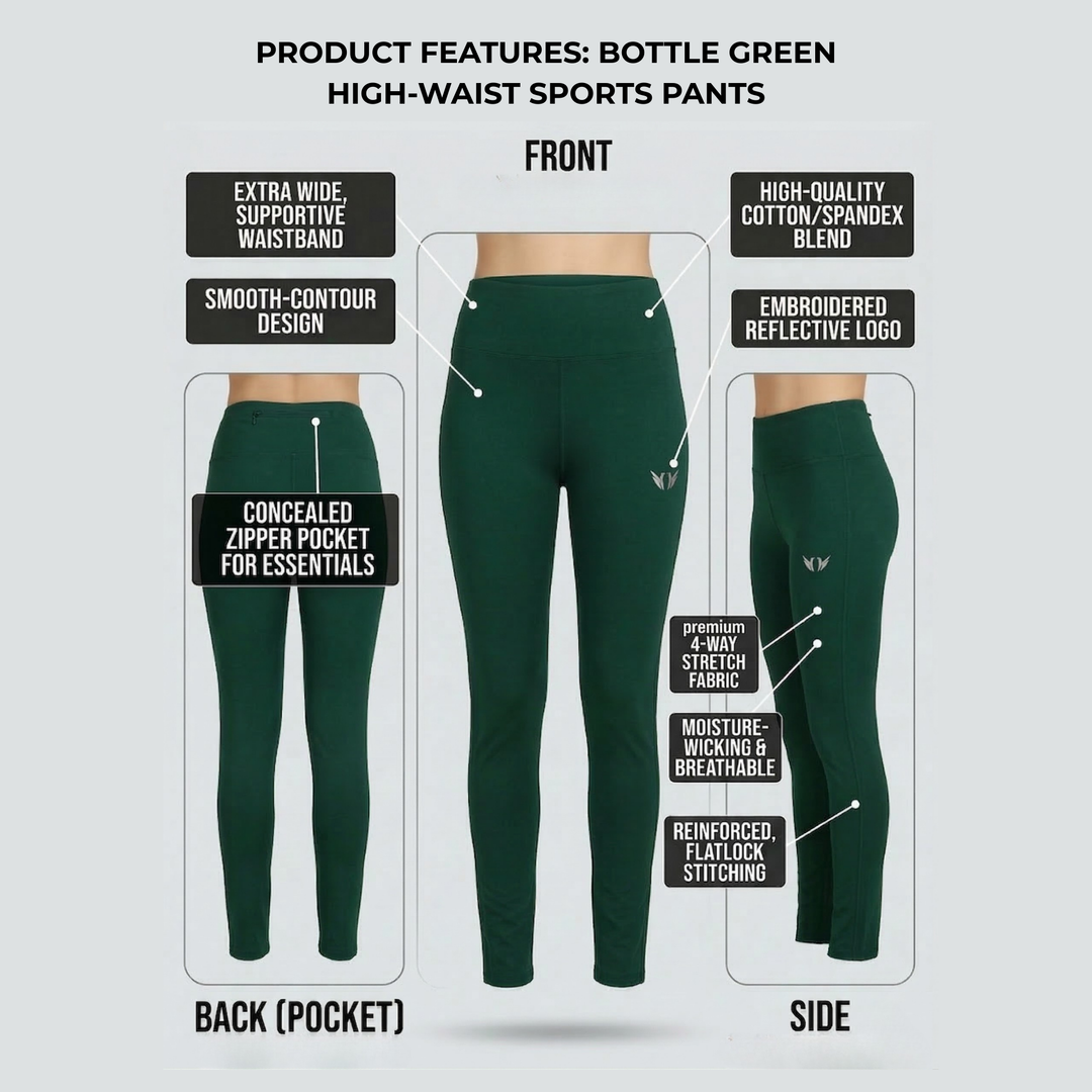 FlexFit Sports Pants Bottle Green