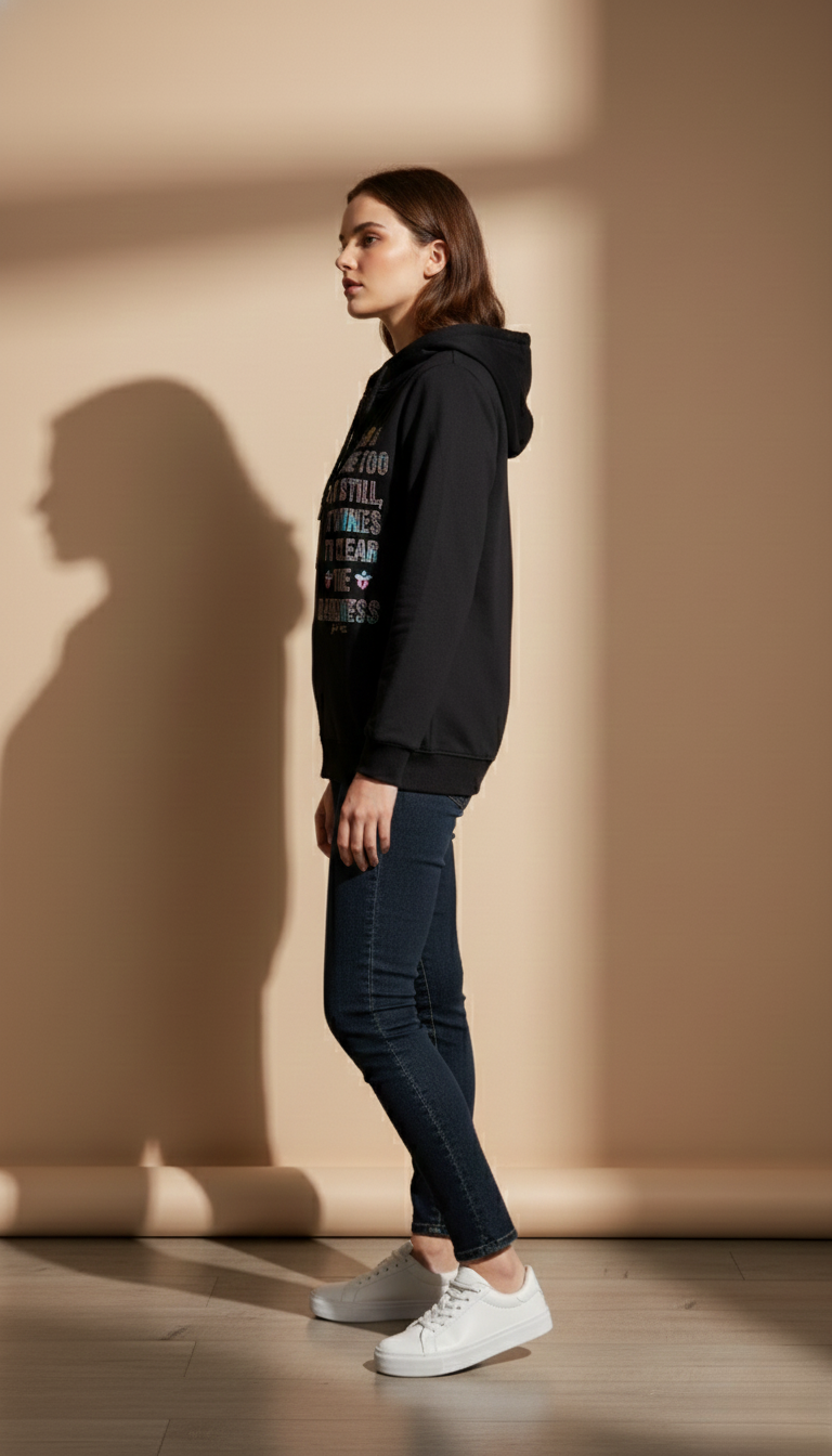 Black Zipper Hoodie