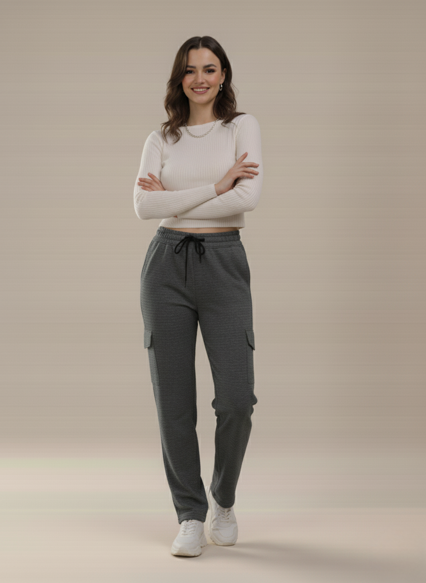 CARGO POCKET FLEECE TRACK PANTS