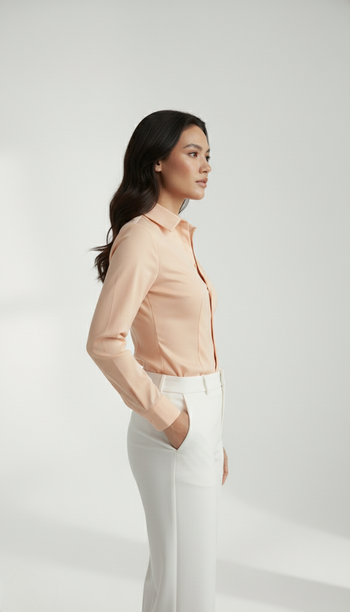 PEACH CLASSIC COTTON LONG-SLEEVE FORMAL SHIRT