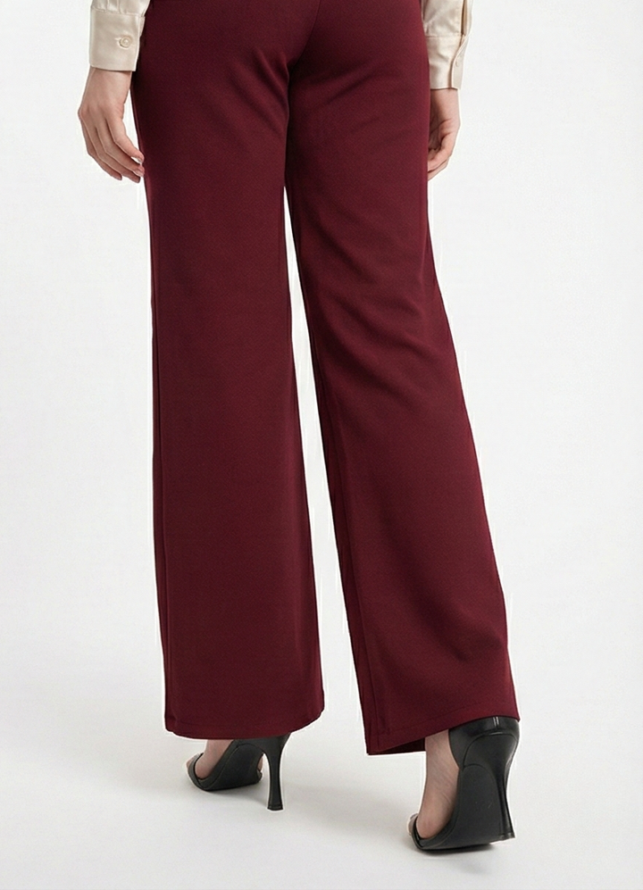 URBAN CONTOUR BELL BOTTOM HIGH WAIST CHERRY LACQUER TROUSER