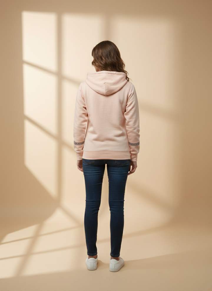Vibrant Peach Zipper Hoodie