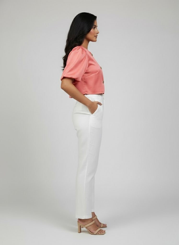 SILKEN GLEAM SATIN TOP