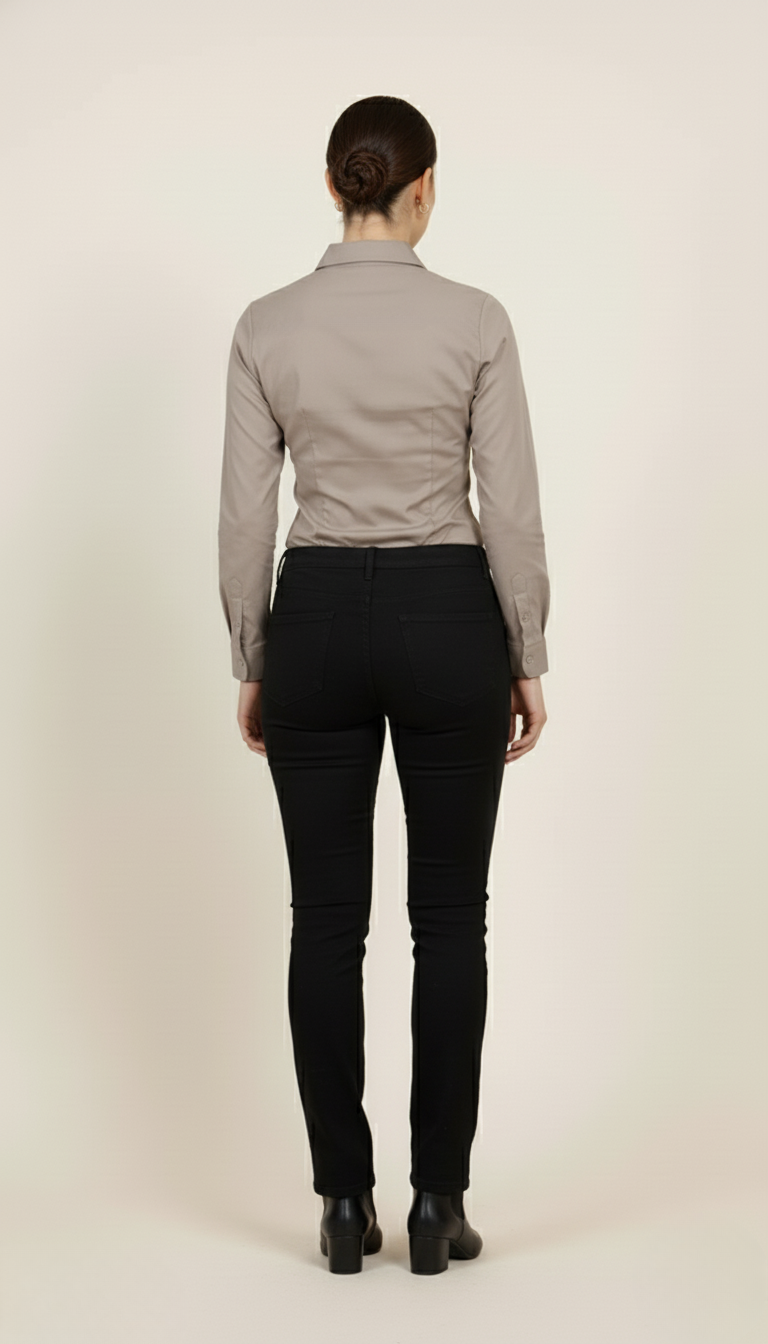 DARK GRAY CLASSIC COTTON LONG-SLEEVE FORMAL SHIRT