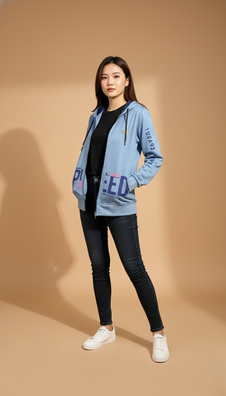 Navy Blue Zipper Hoodie
