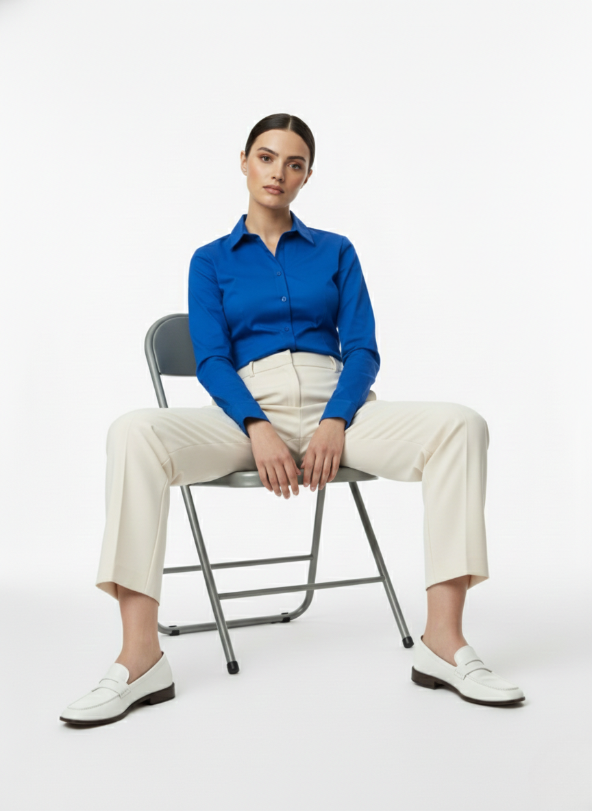 ROYAL BLUE CLASSIC COTTON LONG-SLEEVE FORMAL SHIRT
