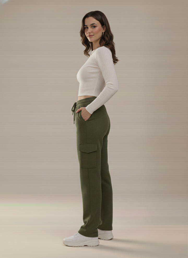 CARGO POCKET FLEECE TRACK PANTS