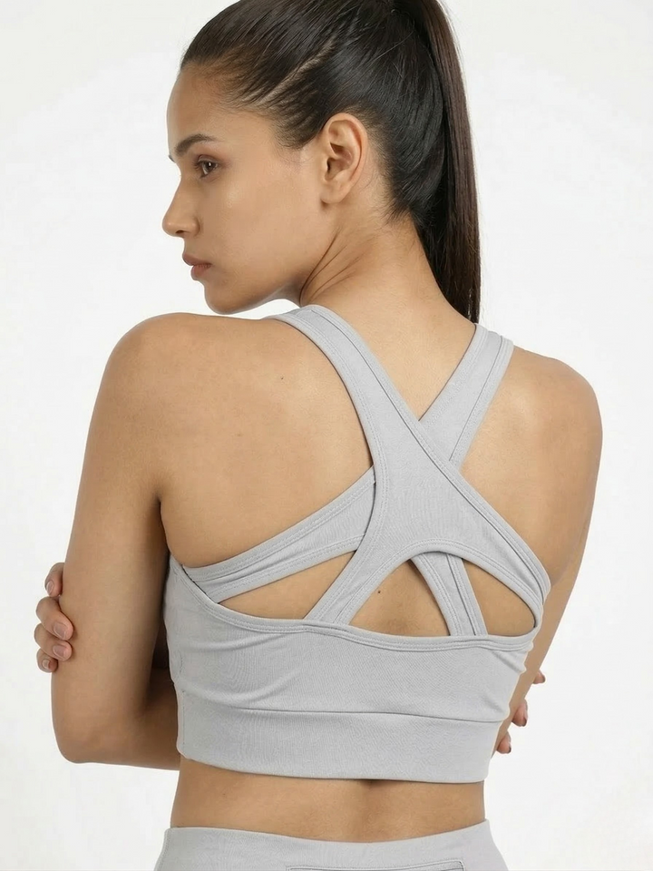 CrissCross Sports Bra Grey