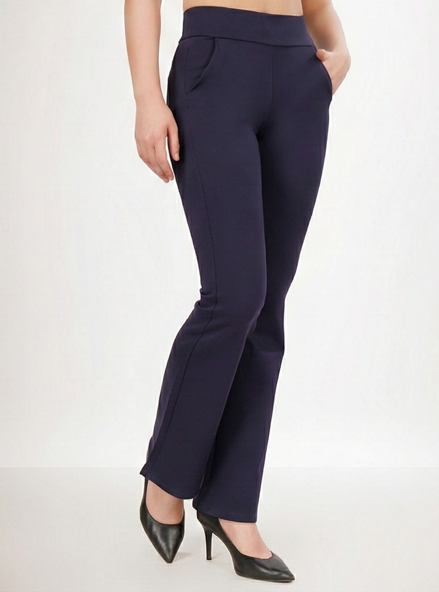 URBAN CONTOUR BELL BOTTOM HIGH WAIST NAVY BLUE TROUSER