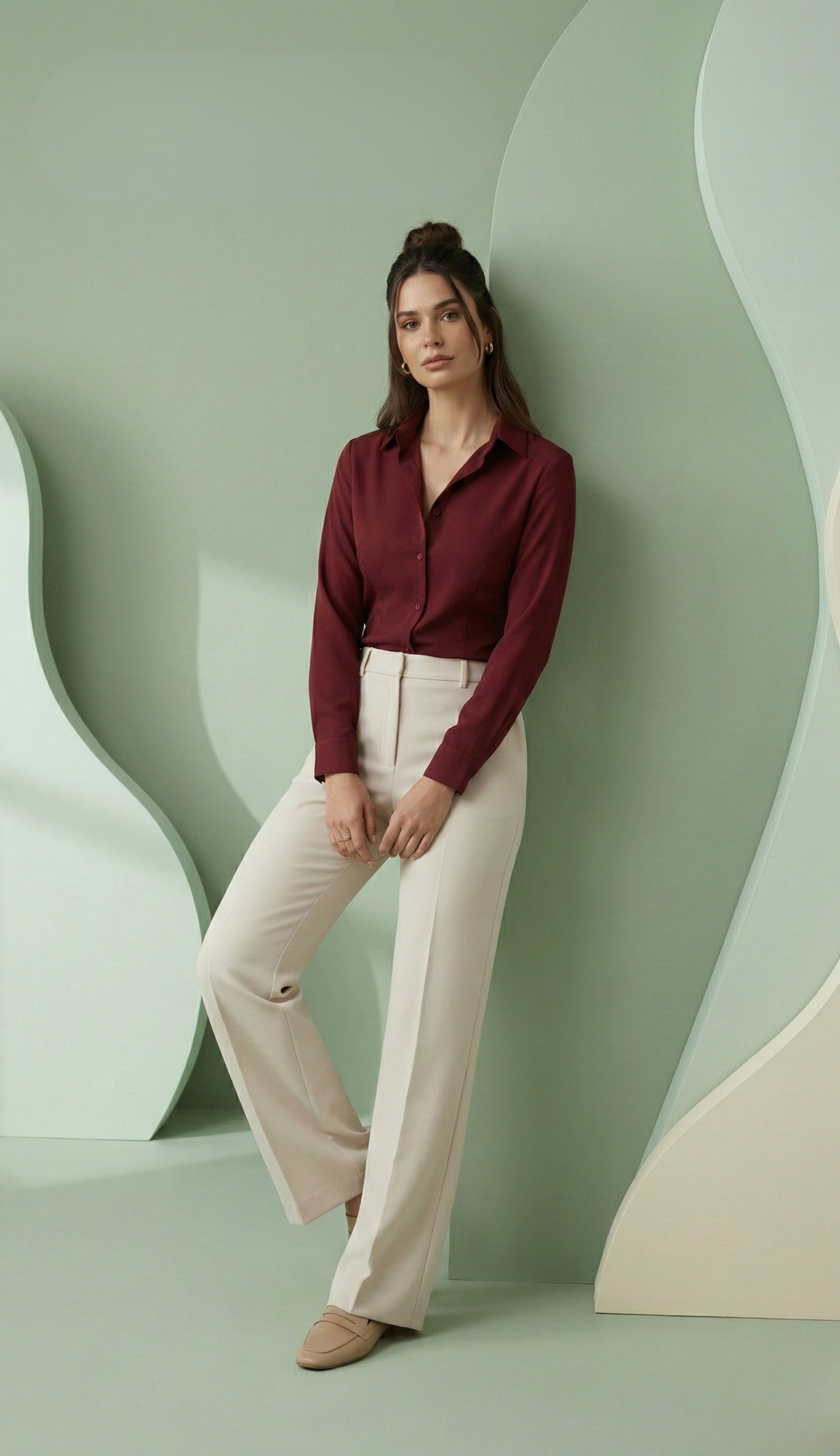 WINE CLASSIC COTTON LONG-SLEEVE FORMAL SHIRT