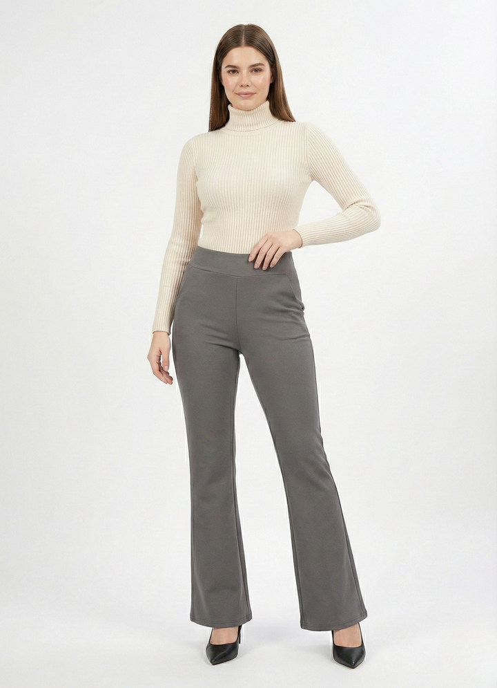 URBAN CONTOUR BELL BOTTOM HIGH WAIST DARK GREY JEGGING