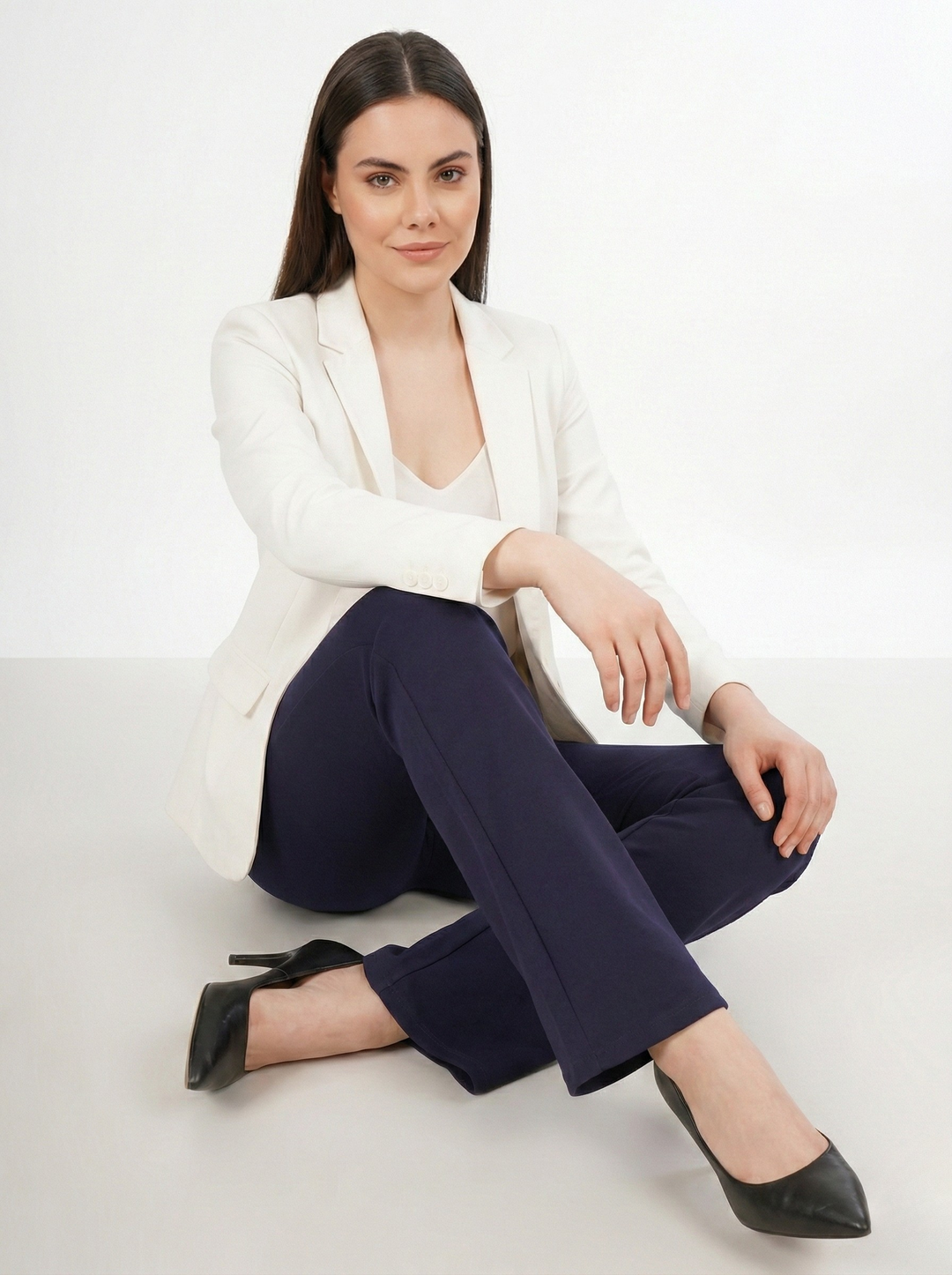 URBAN CONTOUR BELL BOTTOM HIGH WAIST NAVY BLUE TROUSER