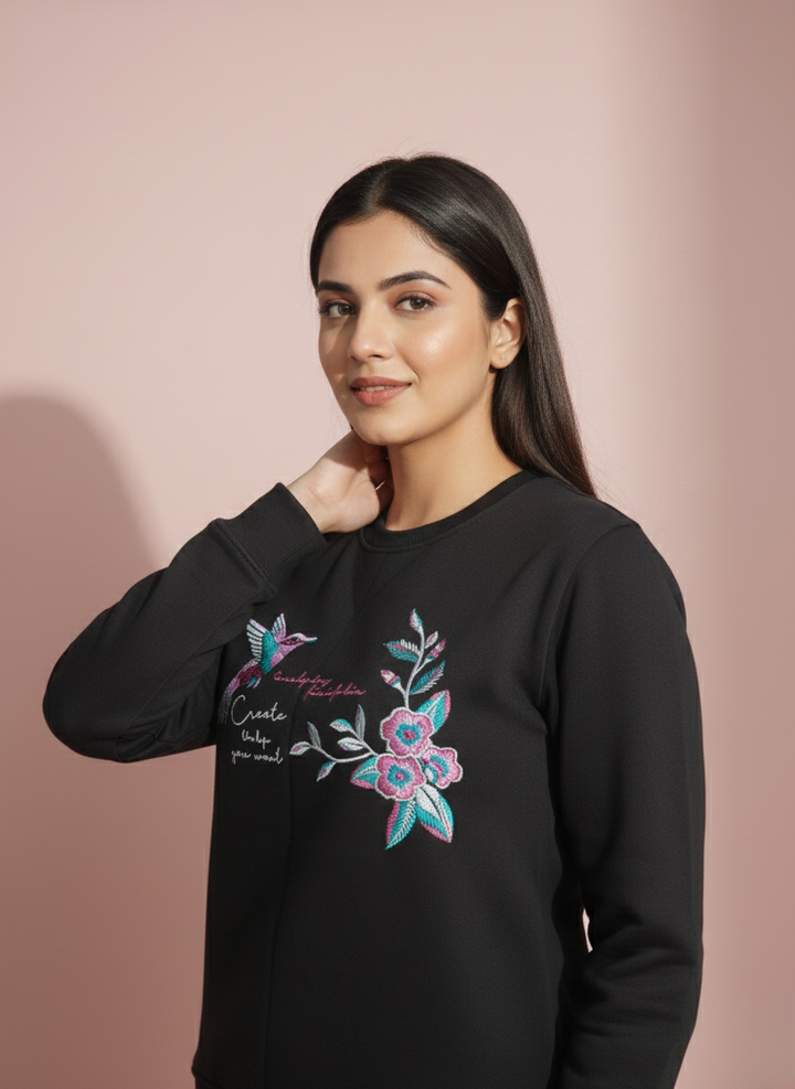 Tulip Black Sweatshirt