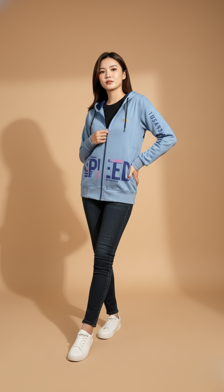 Navy Blue Zipper Hoodie