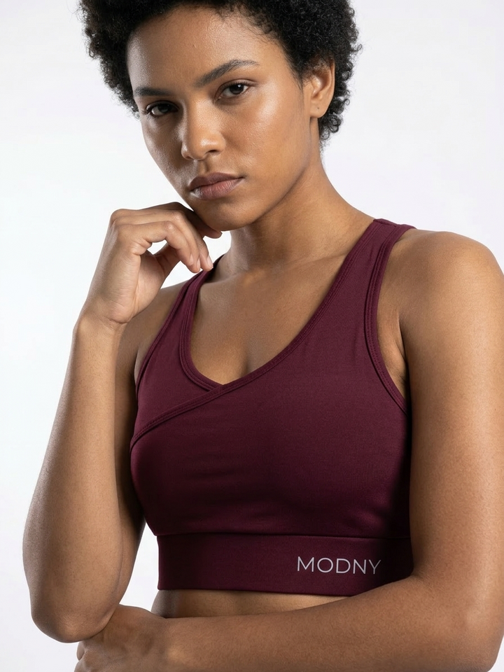 CrissCross Sports Bra Wine
