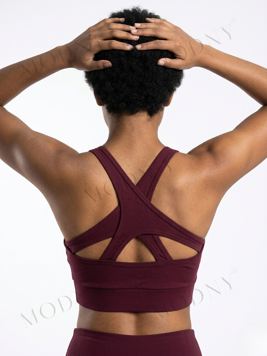 CrissCross Sports Bra Wine
