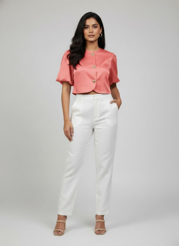 SILKEN GLEAM SATIN TOP