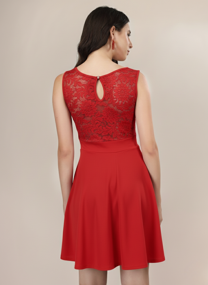 ROSE ALLURE TEXTURED MINI DRESS