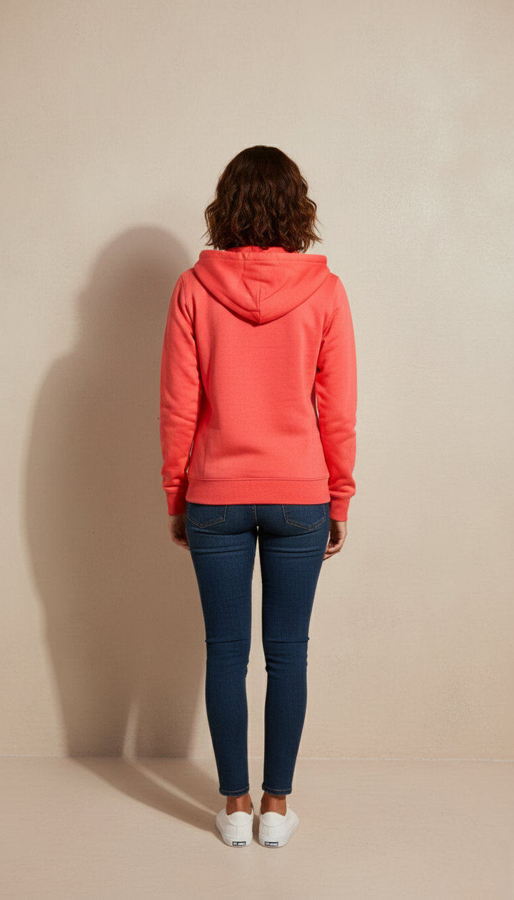 Multi Print Red Zipper Hoodie