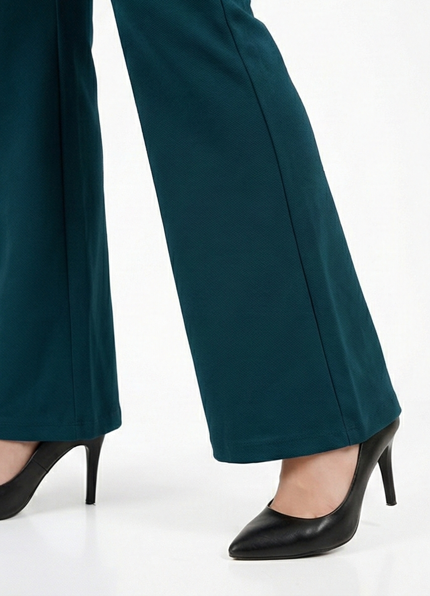 URBAN CONTOUR BELL BOTTOM HIGH WAIST TRANSFORMATIVE TEAL TROUSER